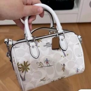 NWT Coach Mini Rowan Crossbody In Signature Canvas With Hula Print